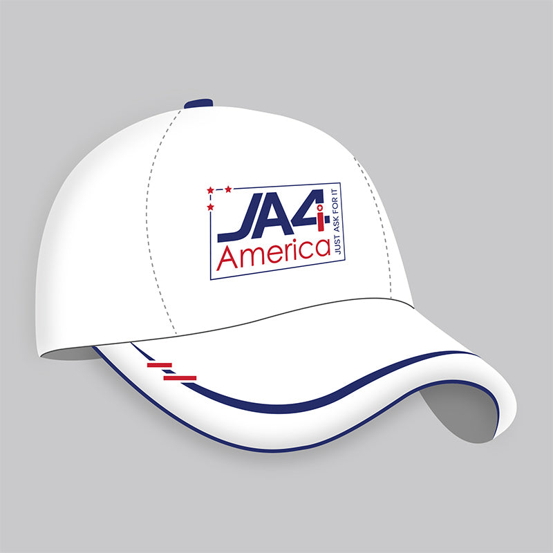 JA4I White and blue line Cap