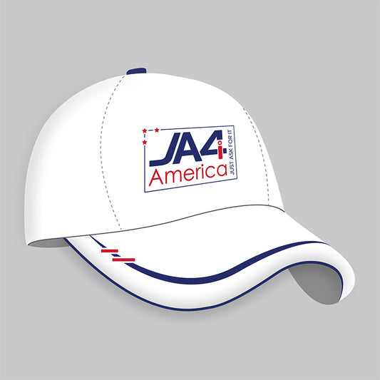 JA4I White and blue line Cap